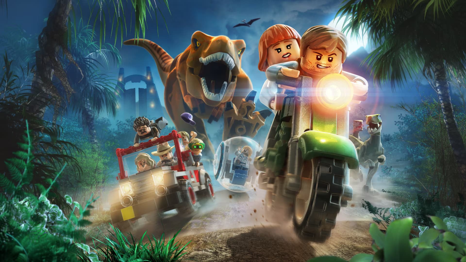 Backdrop of LEGO Jurassic World Collection