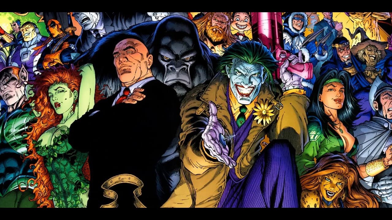 Backdrop of Necessary Evil: Super-Villains of DC Comics