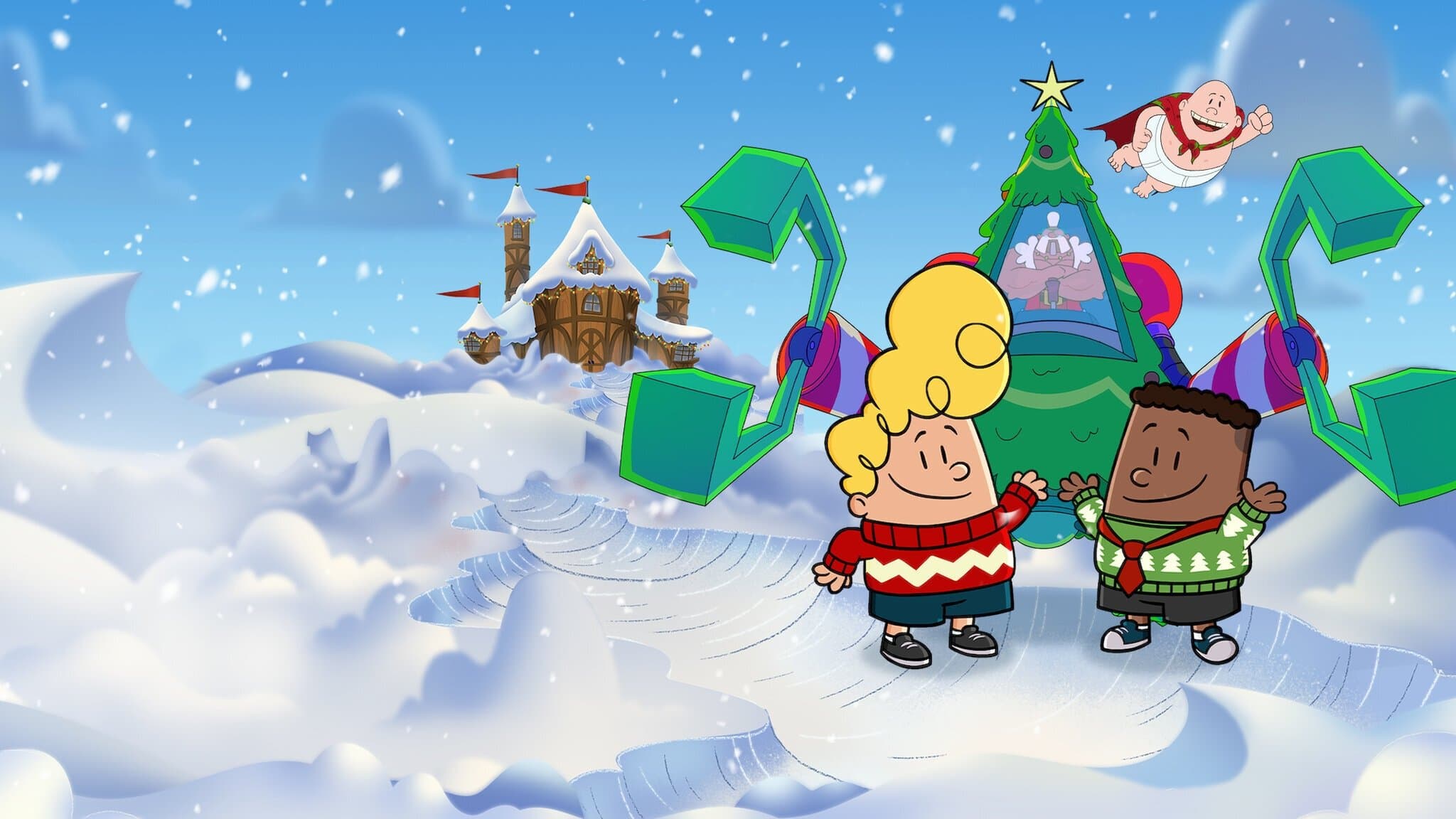 Backdrop of Captain Underpants Mega Blissmas