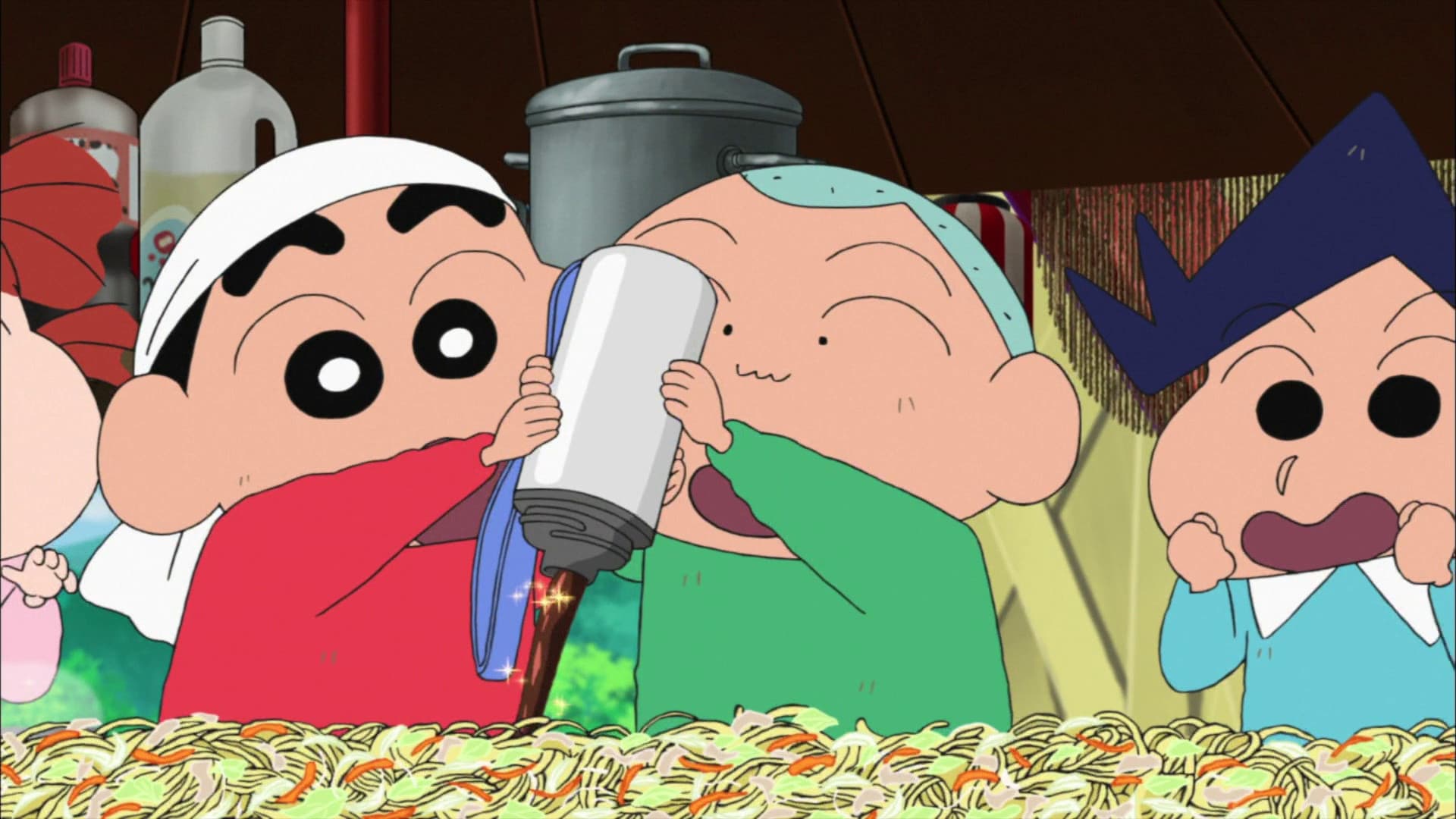 Backdrop of Crayon Shin-chan: Very Tasty! B-class Gourmet Survival!!