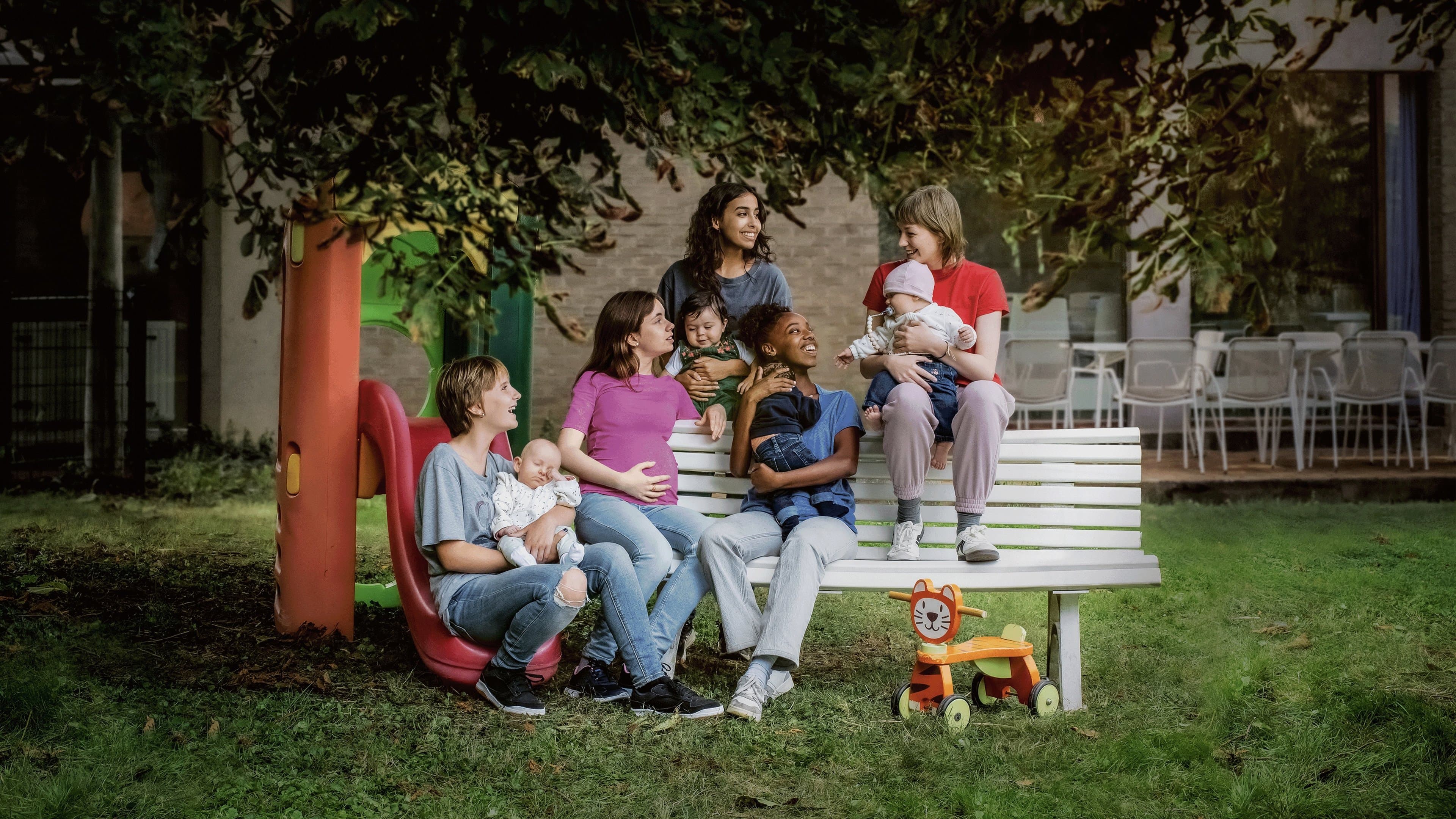 Backdrop of Young Mothers
