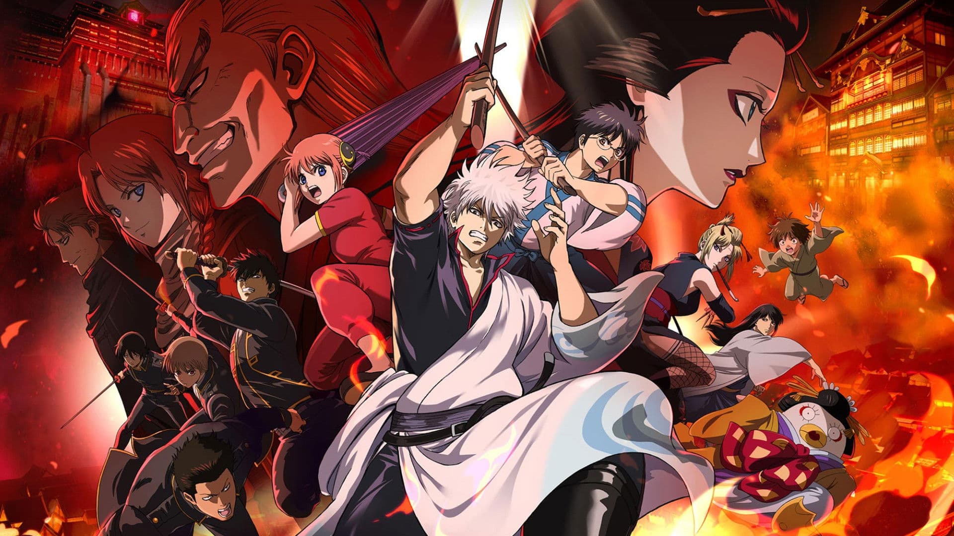 Backdrop of Gintama: Yoshiwara in Flames