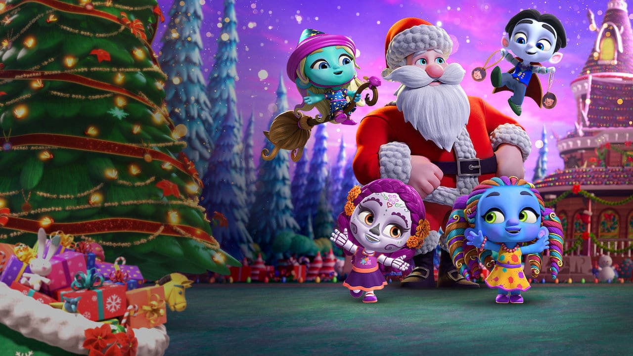 Backdrop of Super Monsters Save Christmas
