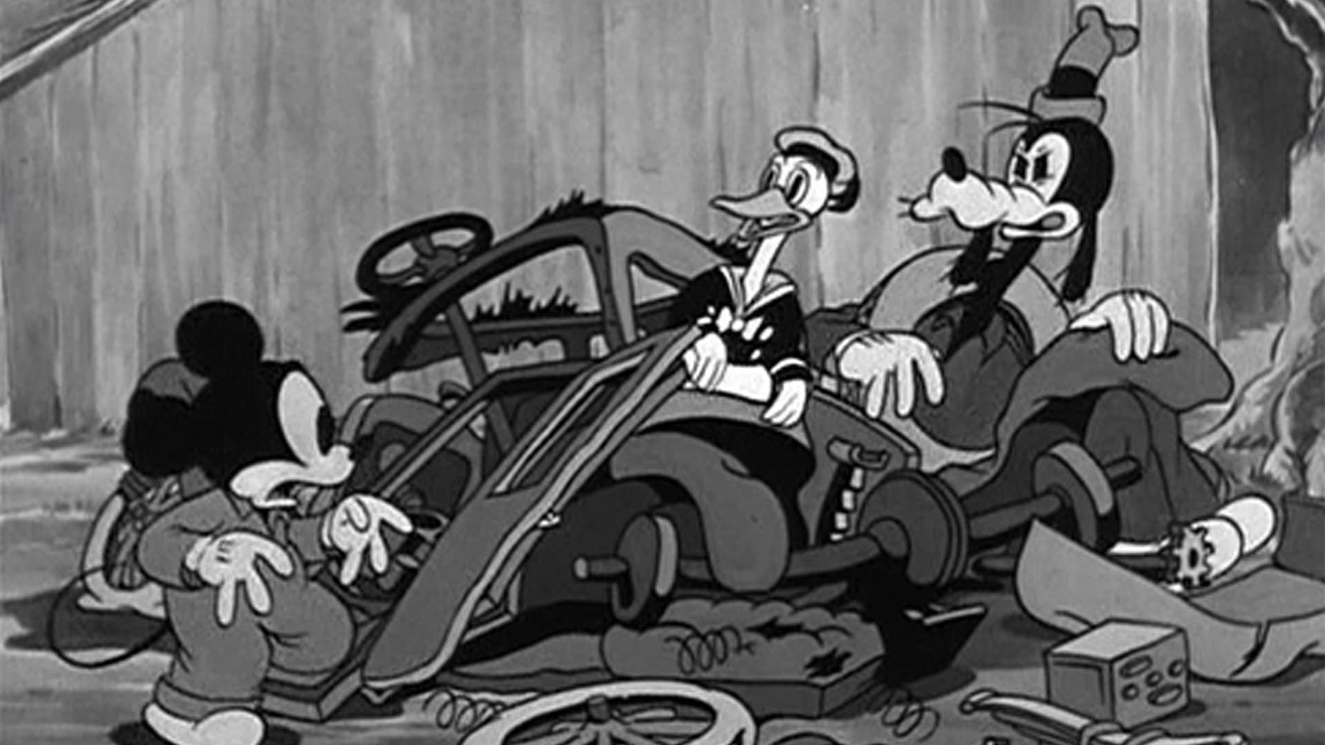 Backdrop of Mickey's Service Station