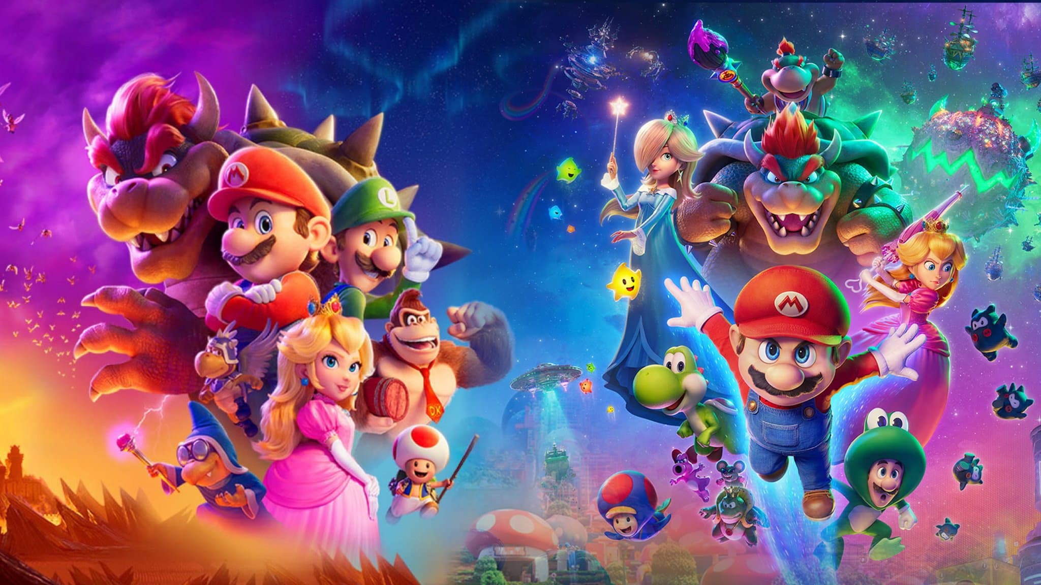 Backdrop of The Super Mario Collection
