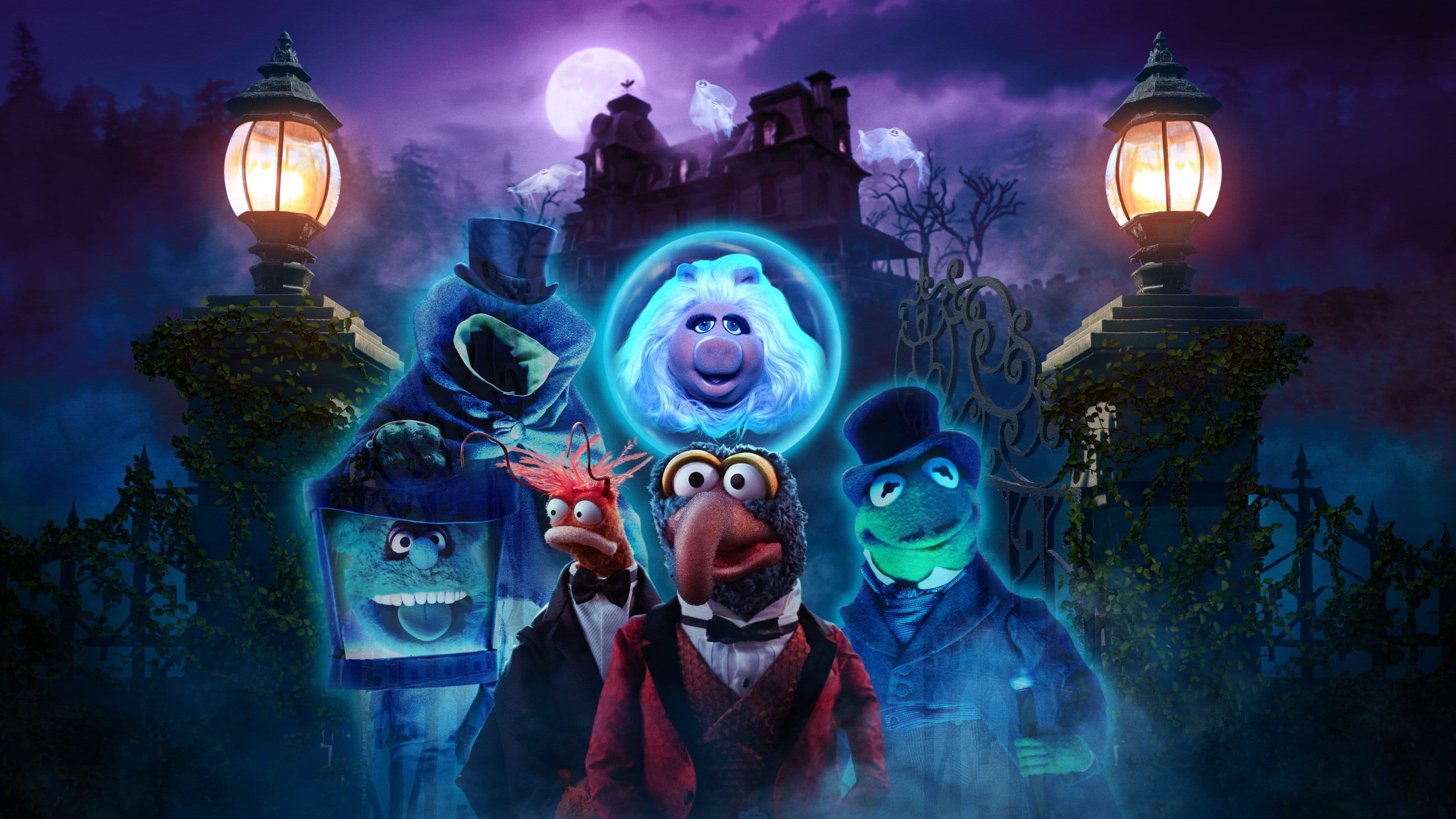 Backdrop of Muppets Haunted Mansion
