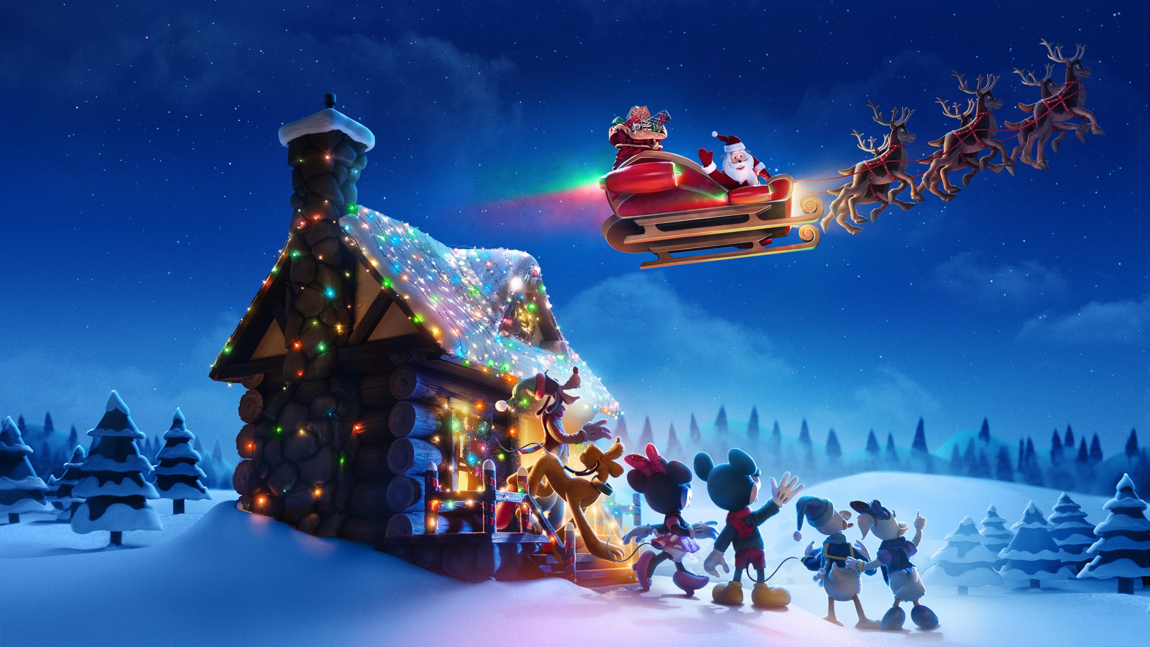 Backdrop of Mickey Saves Christmas