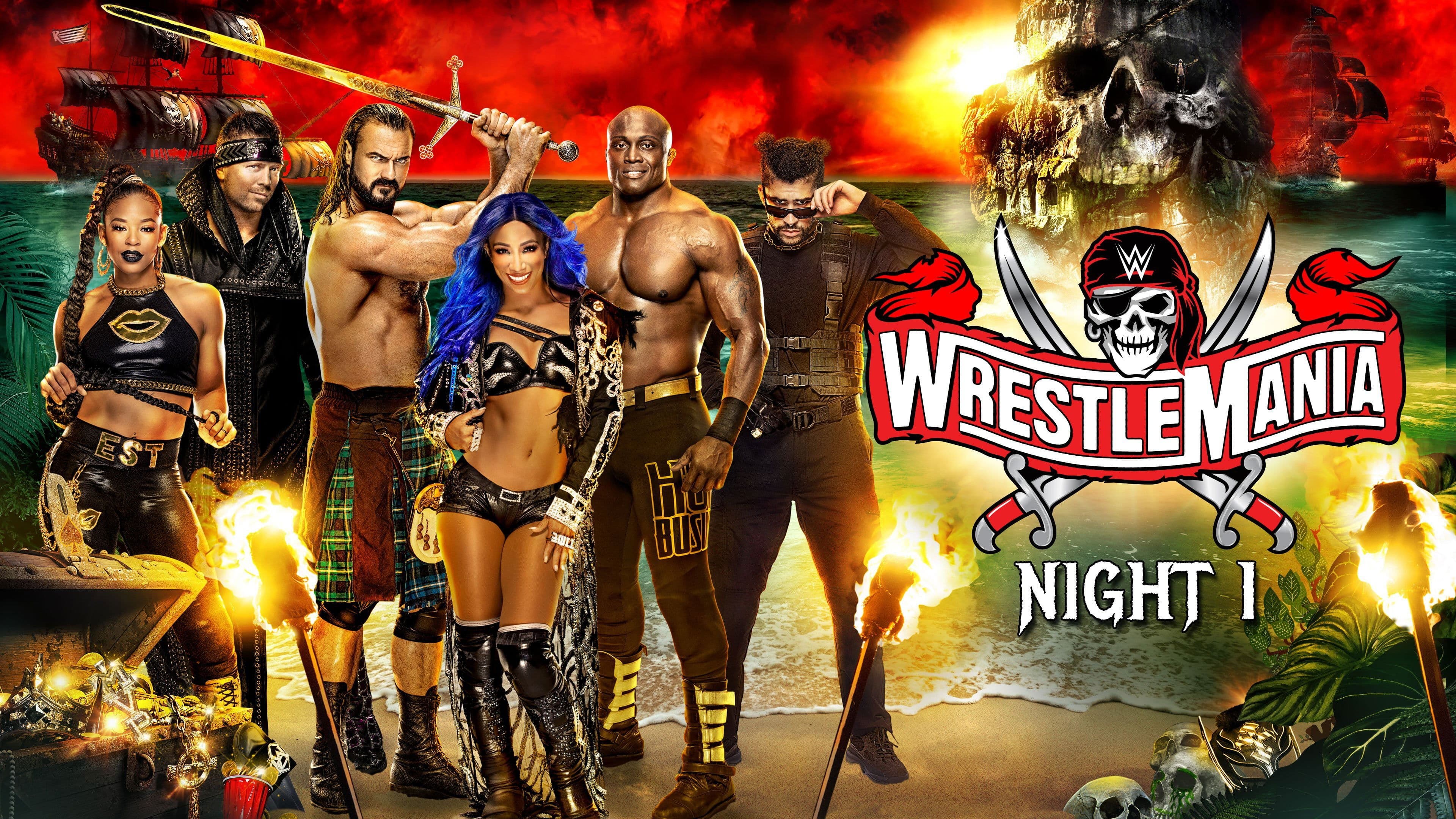 Backdrop of WrestleMania 37: Night 1