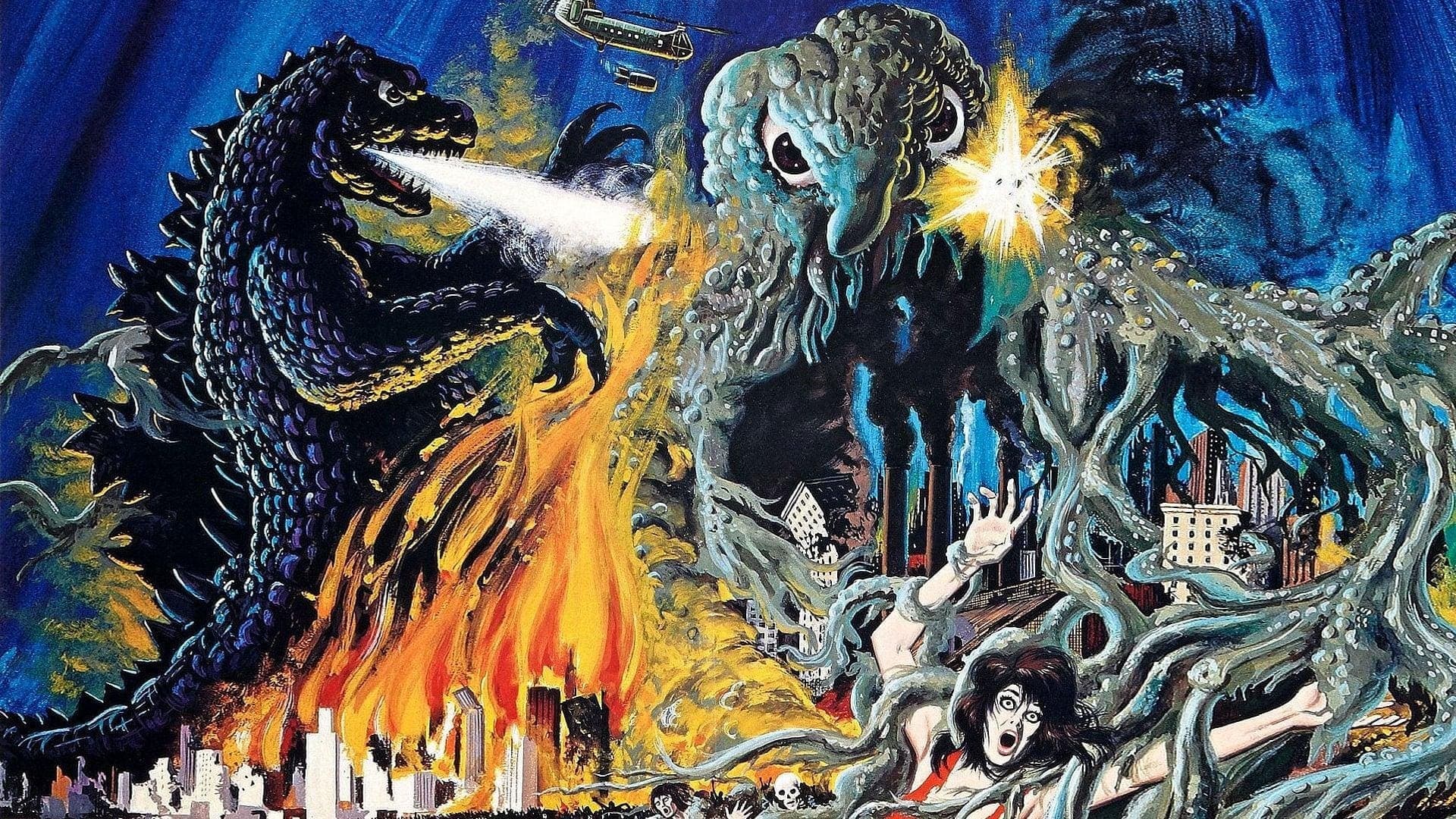 Backdrop of Godzilla vs. Hedorah