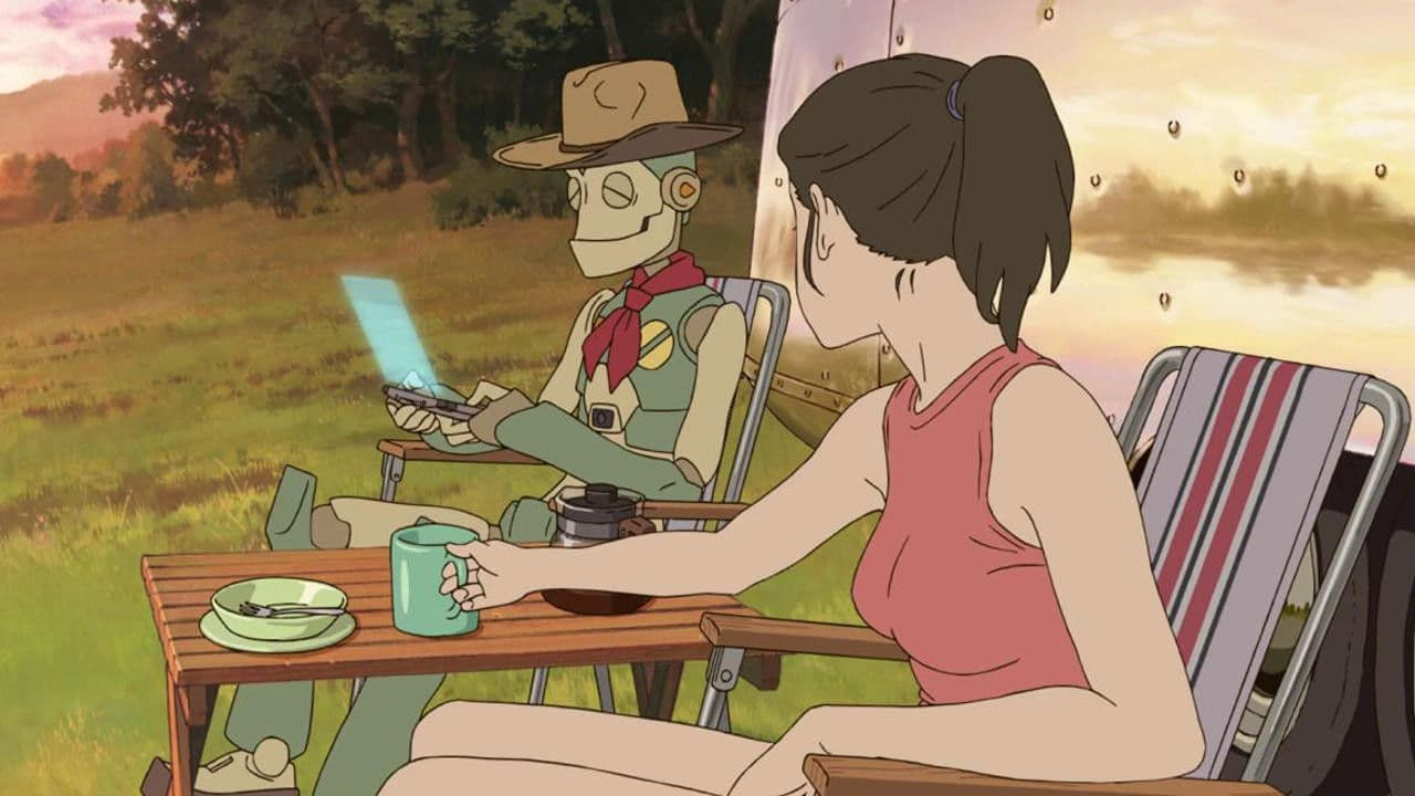 Backdrop of Robot on the Road