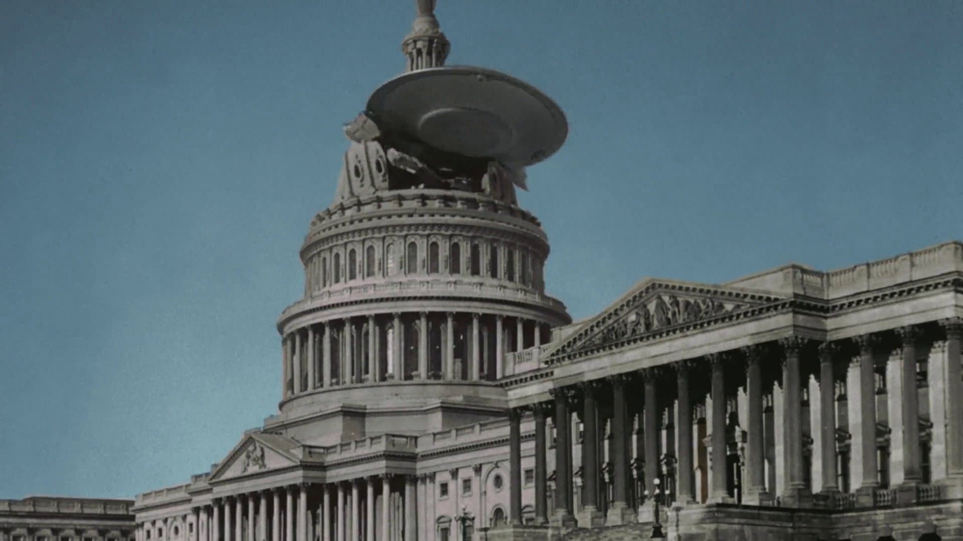 Backdrop of Earth vs. the Flying Saucers