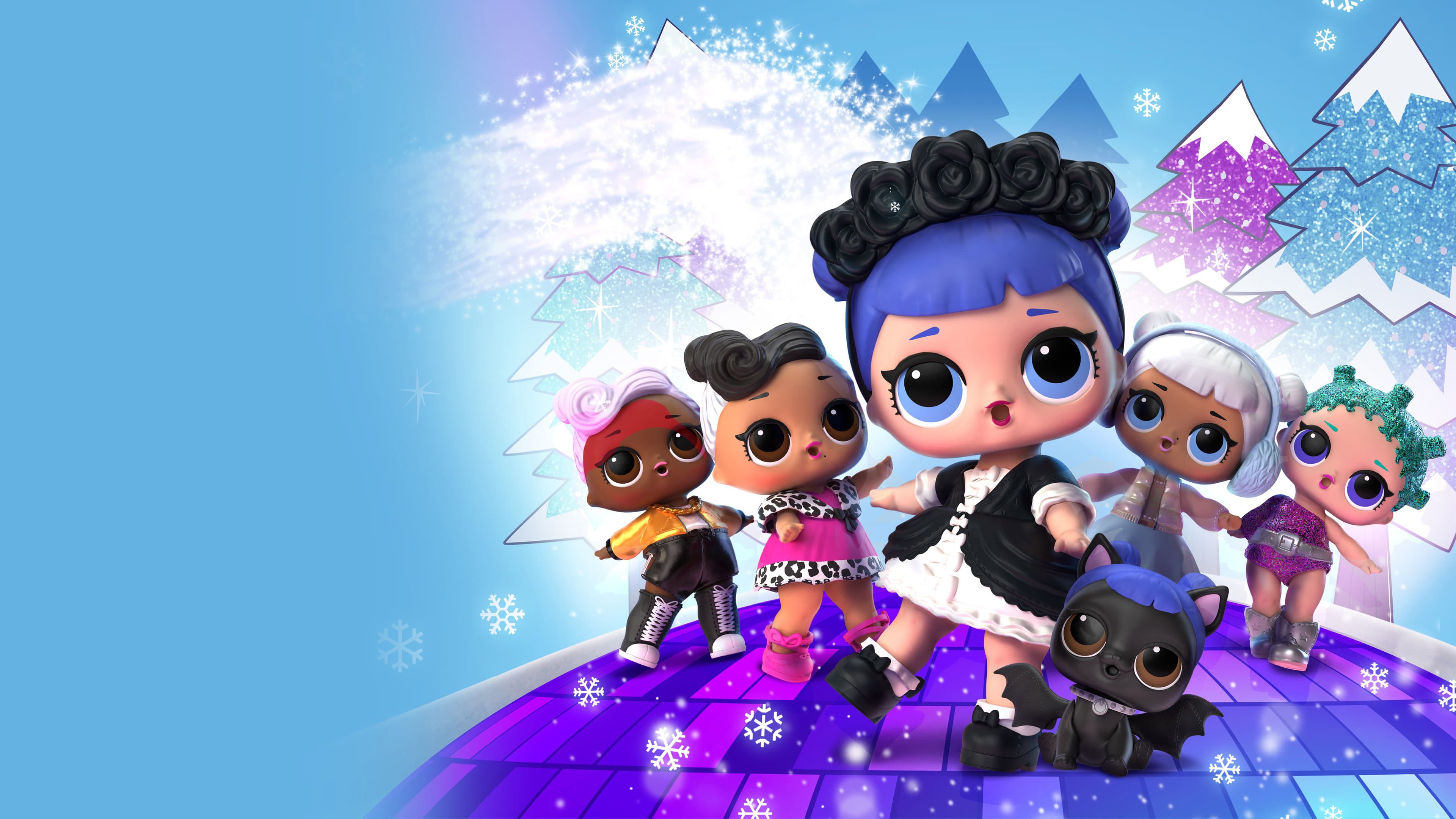 Backdrop of L.O.L. Surprise! Winter Disco