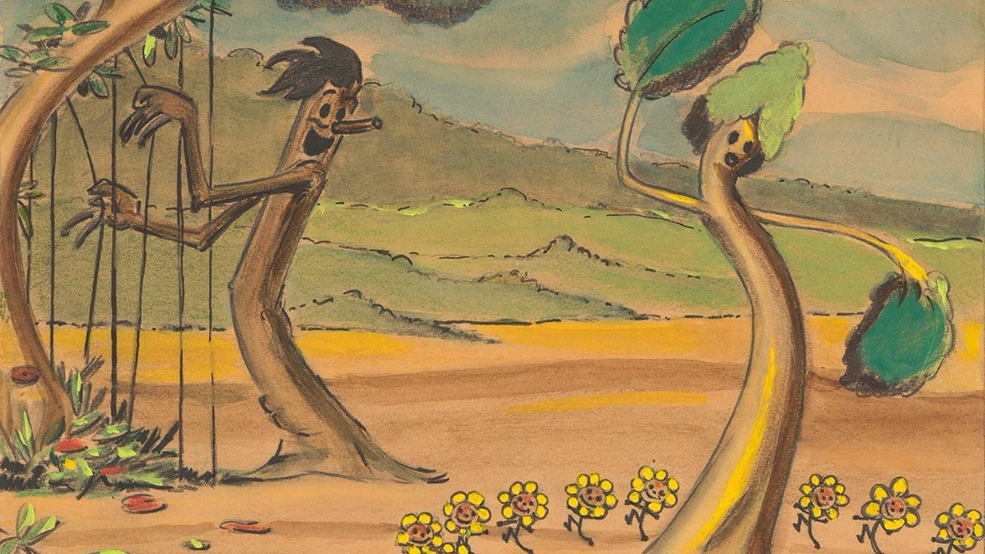 Backdrop of Flowers and Trees