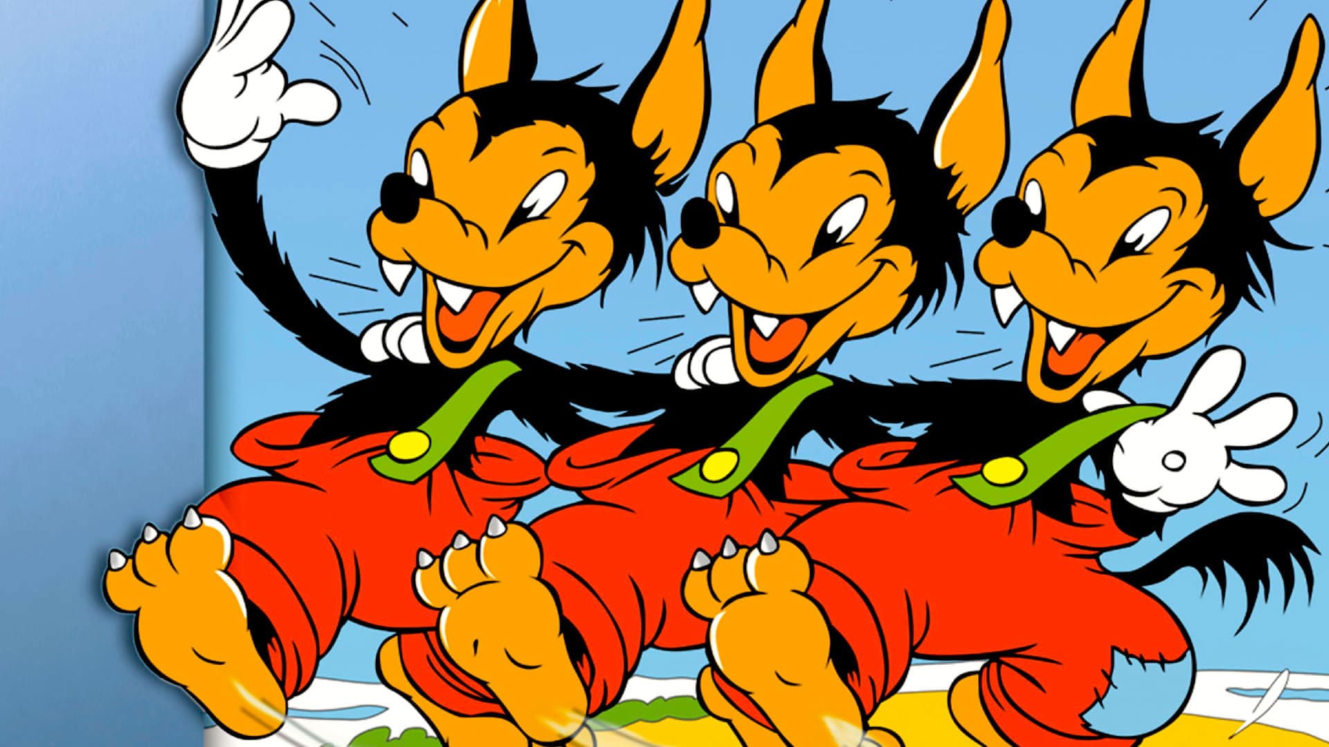 Backdrop of Three Little Wolves