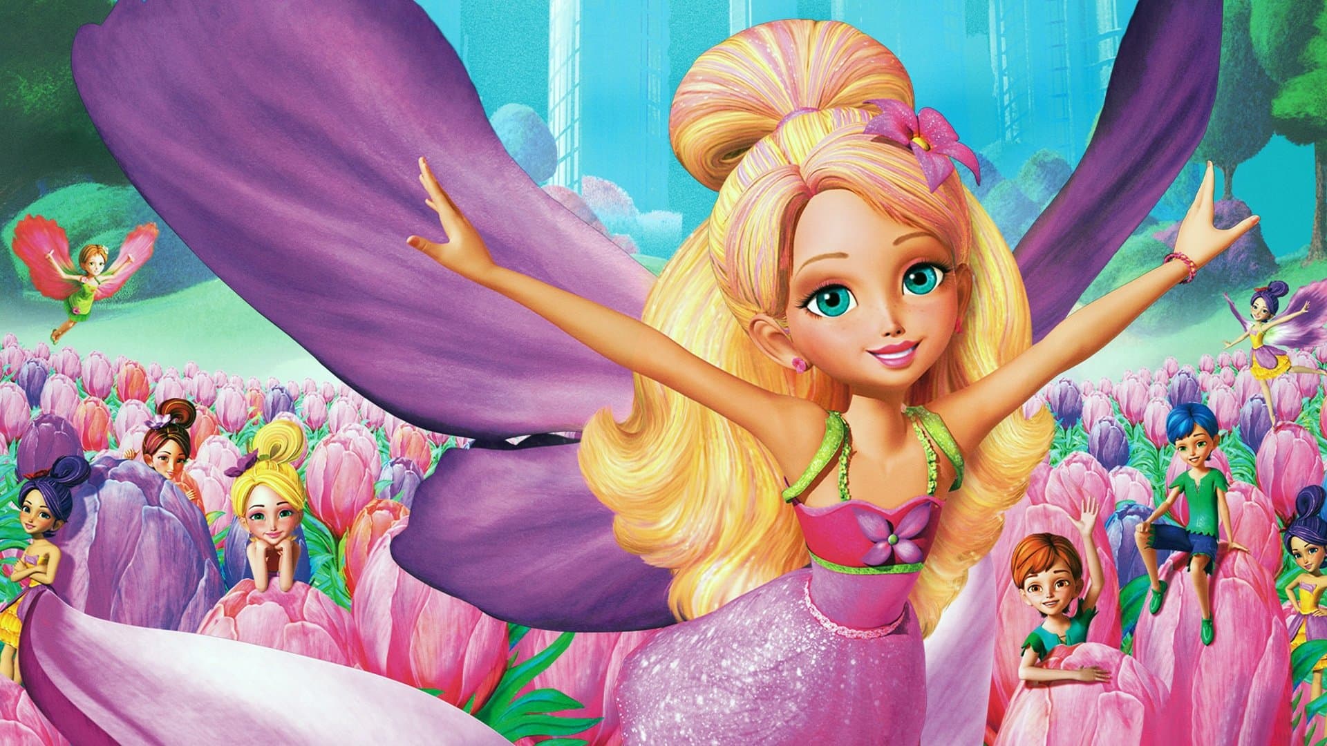 Backdrop of Barbie Presents: Thumbelina
