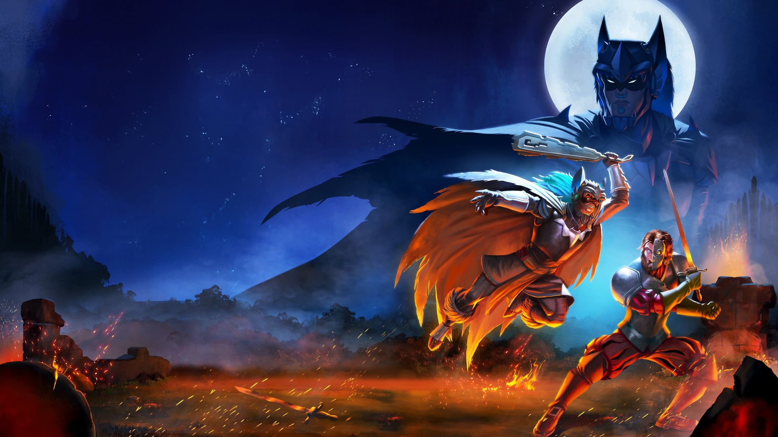 Backdrop of Aztec Batman: Clash of Empires