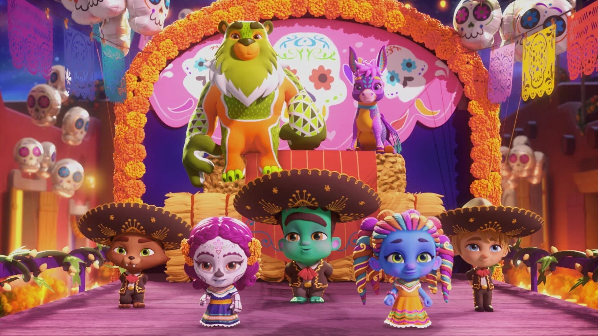 Backdrop of Super Monsters: Dia de los Monsters
