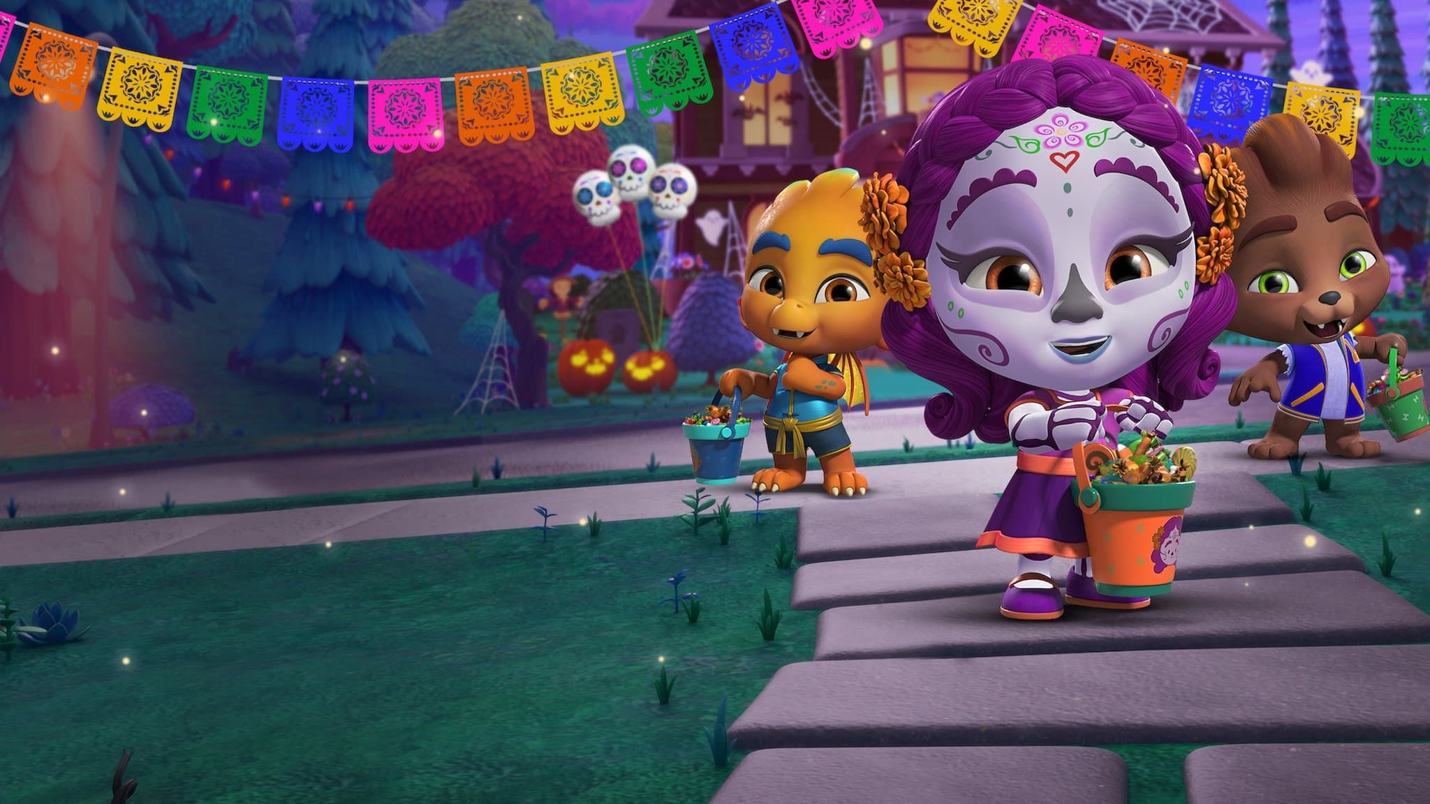 Backdrop of Super Monsters: Vida's First Halloween